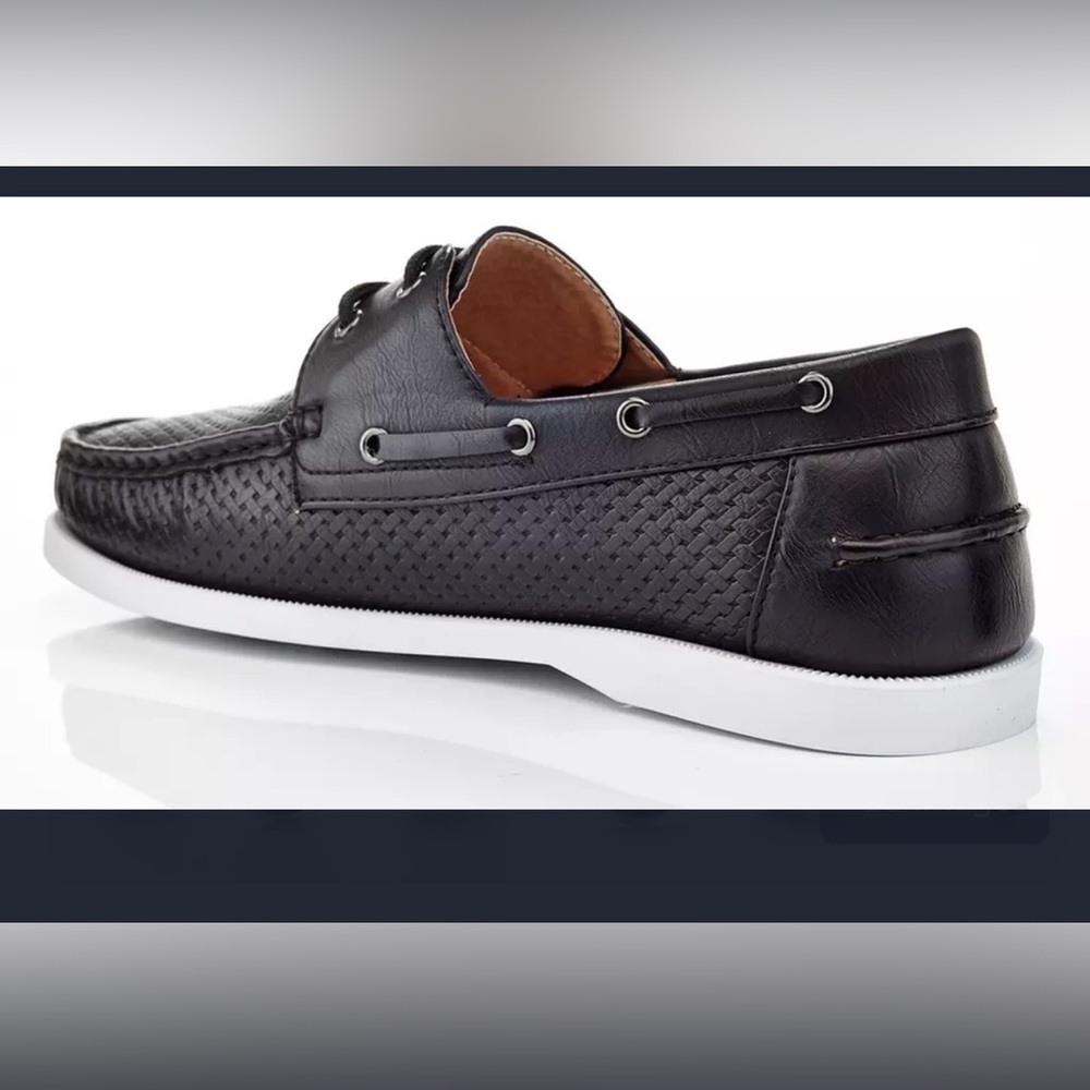 Franco vanucci black boat shoes woven mens 10 **2 for 20**